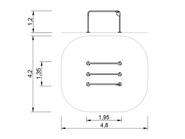 7422 Triple parallel bars 1200mm