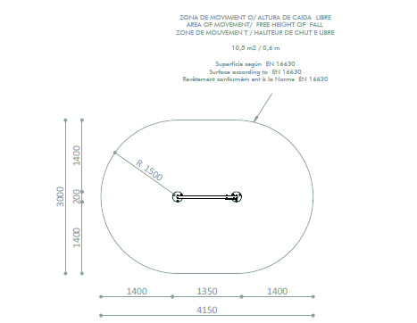 7414 Push up bar 600mm