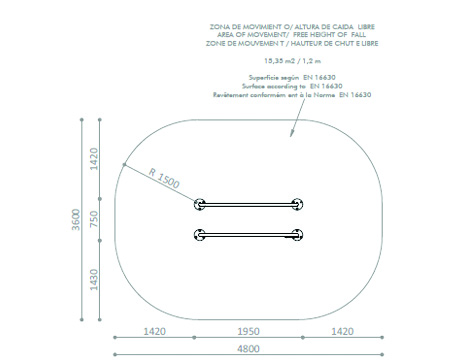 7420 Parallel bars 1200mm