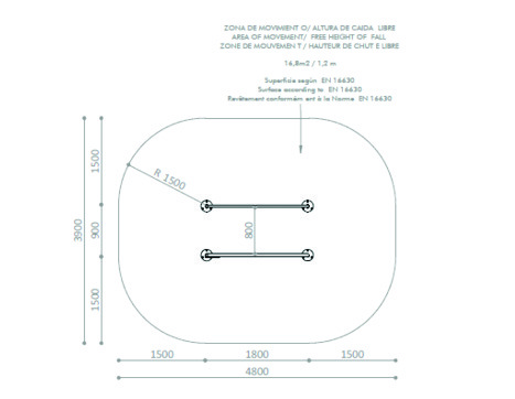 7420D Inclined parallel bars 60 - 120 cm