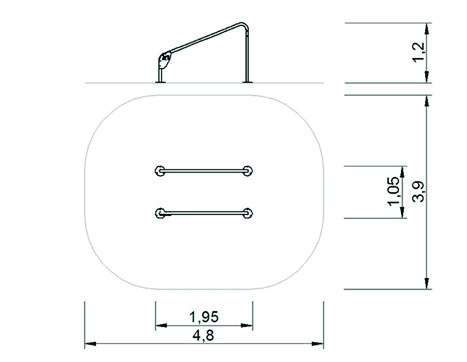 7420D Inclined parallel bars 60 - 120 cm