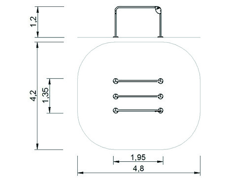 7422 Triple parallel bars 1200mm