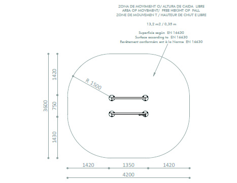 7424 Parallel bars 350 mm
