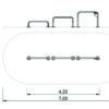 7430 Triple push up bar 35-60-90 cm