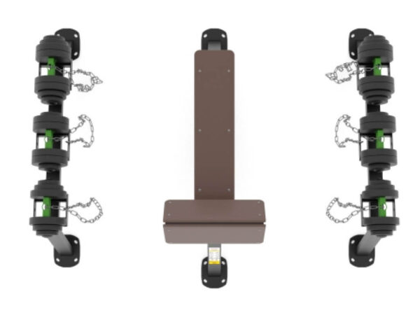 R11-1 Bank met dumbells 2*10 kg/ 2*14 kg/ 2*18 kg