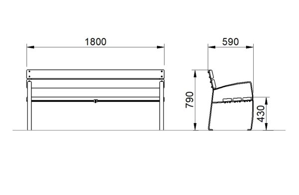 1069C Bank van technisch hout