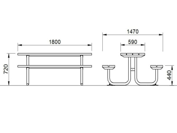 2020 Picknicktafel van gerecycled plastic